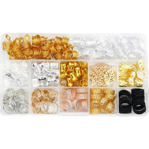 Flexible Portable Hair Braid Dreadlock Cuffs Clips Beads Dreadlock Ornaments