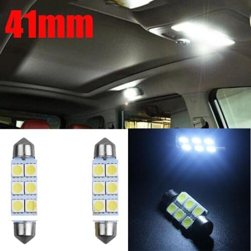 Festoon c5w 6smd 5050 6 smd 6 leds 5050 41mm auto led light dc 12v white dome light car styling