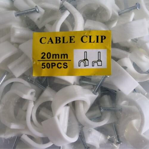 50pcs/bag 20mm cable clips fasten the cable to the wall