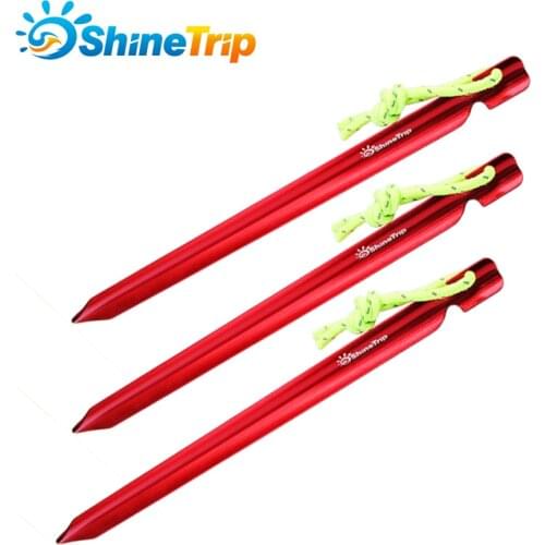 ShieTrip 10pcs/lot 15cm Aluminum alloy Tent Pegs with Rope Stake Camping Hiking Equipment Outdoor Traveling Tent Accessories