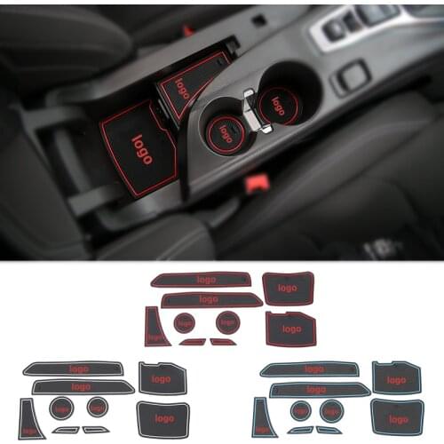 SHINEKA Rubber Door Groove Gate Slot Mat Anti-Slip Cup Mats Pads for Chevrolet Camaro 6th Gen 2016 Up Car Interior Accessories