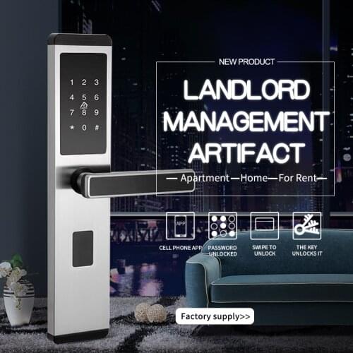 Apartment anti-theft Card Password Lock residential stainless steel anti-theft door lock hotel IC sensor intelligent electronic