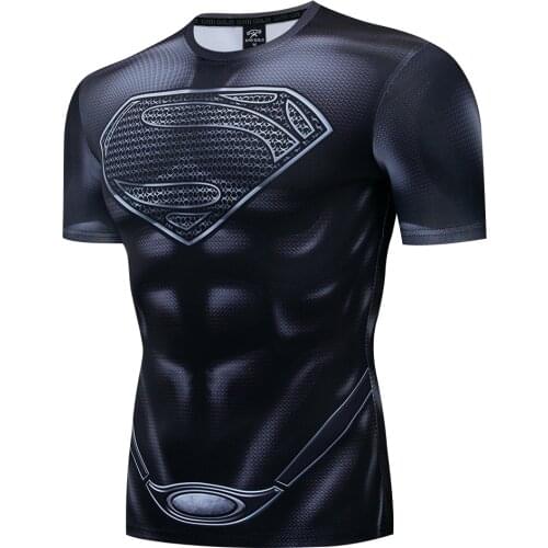 Men Running T Shirt Sport Gym Fitness Training Compression T Shirt Men Bodybuilding Top Quick Dry Elastic T Shirt Mma Rashguard
