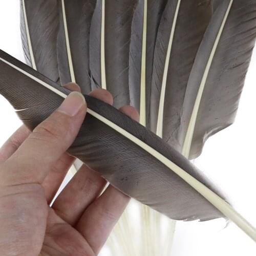 10-14 Inches Natural Goose Feathers White Hard Stick Swan Colored Flank Plume for Jewelry Creation DIY Handicraft Accessories