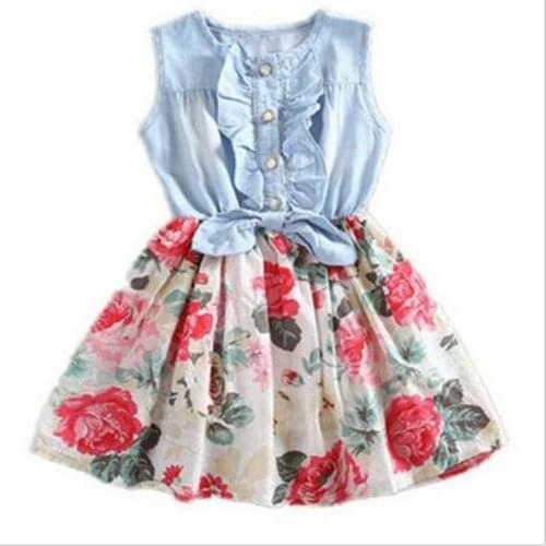 New Summer Floral Toddler Kids Girl Dresses Girls Clothes Dress Size 2-8 Year