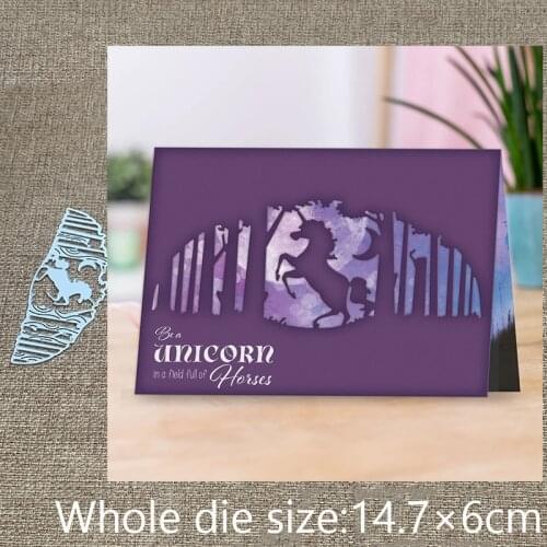 New Design Craft Metal stencil mold Cutting Dies horse forest background scrapbook die cuts Album Paper Card Craft Embossing