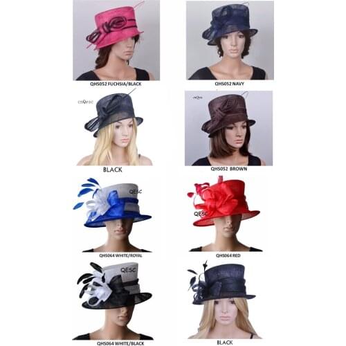 Simple and elegant Sinamay womens hat for Kentucky Derby,church and wedding,brown,pink,black,navy blue red