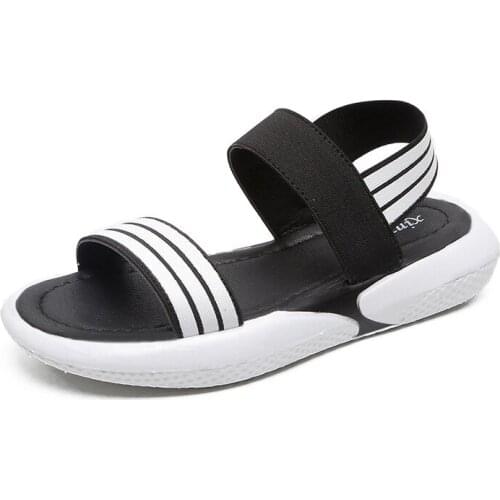Leather Platform Sandals Women 2019 Summer Womens Chunky Shoes Fashion Buckle Thick Soled Casual Woman Beach Sandal