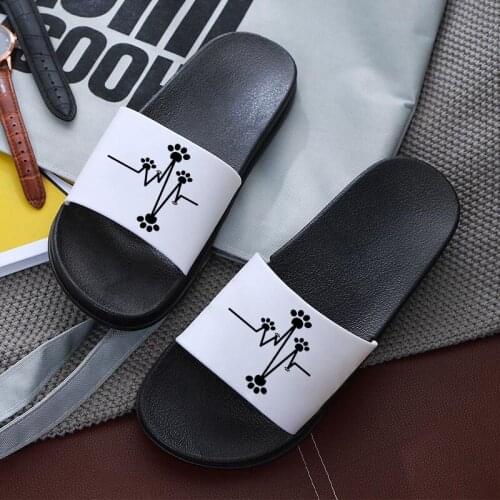 Sandals for Women Dog Paw Love Herat Print Home Slippers Printing Sandals Summer Beach Fashion Open Toe Flip Flops Female 2021