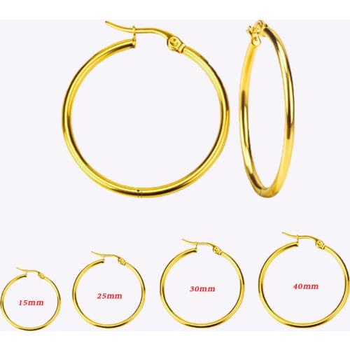 Big Hoop Earrings Jewelry 70mm Stainless Steel Hypoallergenic Fashion Gold/Silver Color Round Earrings for Women/Girls Gift
