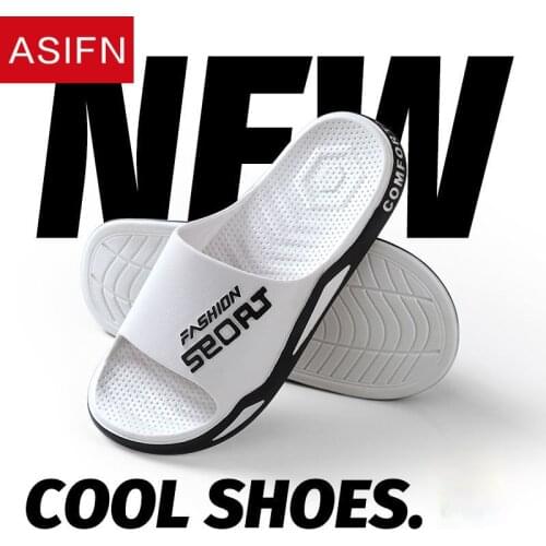 ASIFN Fashion Slippers Men Summer Outdoor Beach Shoes Casual Breathable Flip Flops Man Non-slip PVC Indoor Bath Chaussure Homme