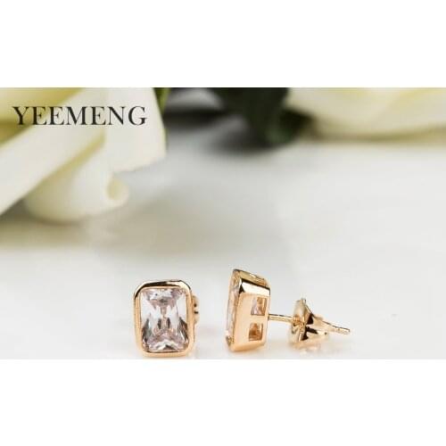 YEEMENG Simple Fashion Jewelry Zircon Stud Earrings gifts for girls on Valentines Day