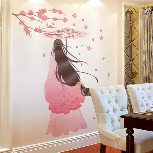 Chinese-style Ancient Beauty Wall Stickers Living Room Bedroom Wall Decorative Classical Art Poster for Home Office