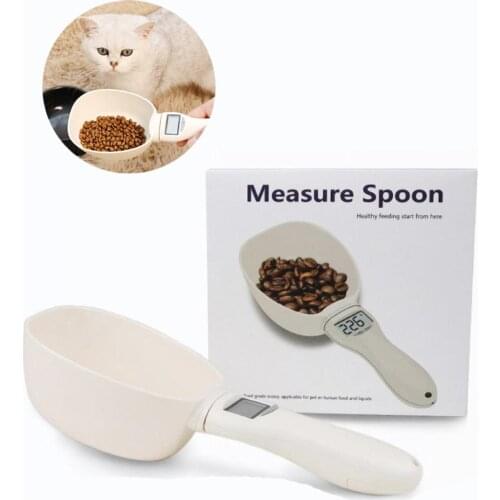 Pet Food Scale Cup For Dog Cat Feeding Bowl Kitchen Scale Spoon Measuring Scoop Cup Portable With Led Display pet spoon