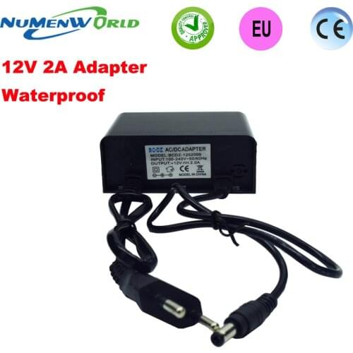 Waterproof outdoor Power supply adapter EU European plug for CCTV camera IP camera DVR,input AC100-240V output DC12V2A Converter