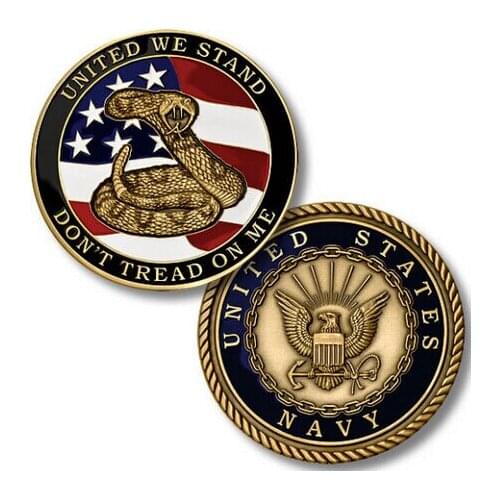 Custom U.S. Navy Seal Don't Tread on Me Challenge Coin new oem custom coins cheap soft enamel round Coins