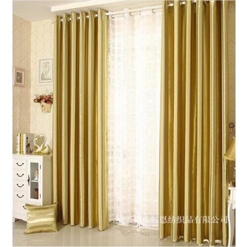 Gold gray Elegant Fashion Vertical Stripe Blackout Window Curtains For Living Room Bedroom Drapes Cotinas para sala Valances