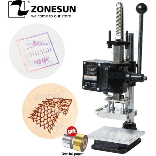 ZONESUN Multifunctional press trainer hot foil stamping machine digital embossing machine for plastic bags leather belt punching