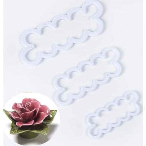 3PCS Plastic Pottery Art Cutting Molds 3D Rose / Carnation Flower Made Quickly Polymer Clay Mold Tool DIY Handmade Ceramic Die