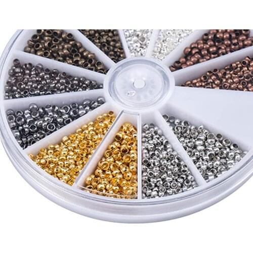 3000 Pieces Brass Metal Spacer Beads for DIY Crimp Bead Bracelets And