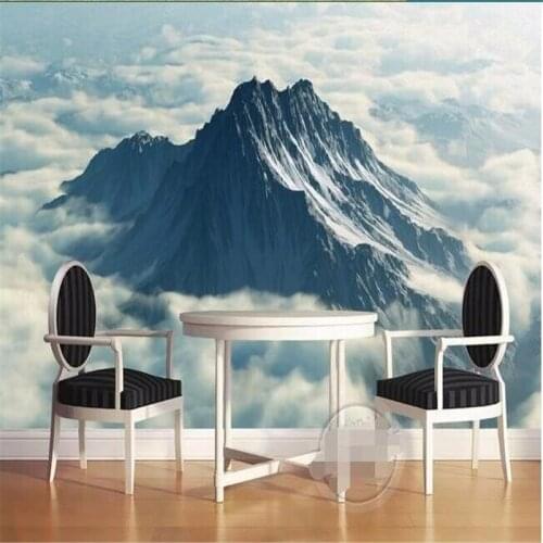 Beibehang 3d large wall wallpaper mural HD Clouds spectacular mountain scenery unobscured backdrop custom silk photo wall paper