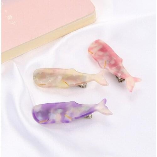4 Colors Whale Hair Clips Women Ladies Cetacean Hair Pins Women Handmade Hair Barrette Accessories