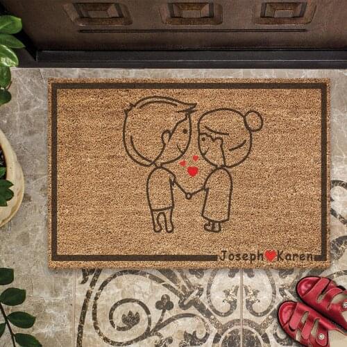 40x60cm Customizable Love Doormat Anti-Slip Base Door Front House Room and Kitchen