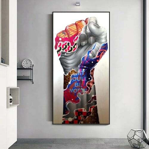 Abstract Graffiti Hand Arm Posters And Prints Canvas Painting Wall Art for Living Room Home Decor (No Frame)
