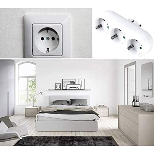 Steckdosenadapter, 2 X Steckdosen Reiseadapter Steckdose Adapter 16A/250V/3500W Weiß