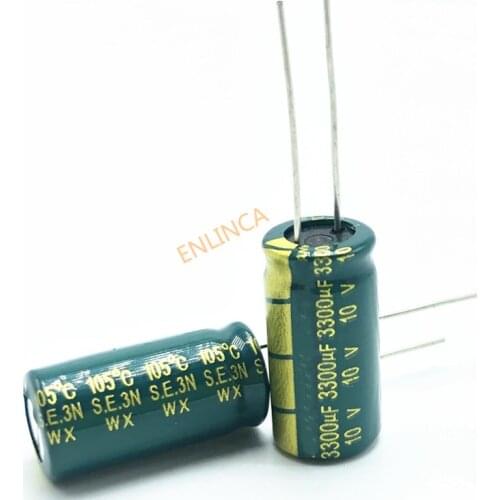 10pcs~100pcs 10v 3300UF 10*20 high frequency low impedance aluminum electrolytic capacitor 3300uf 10v 20