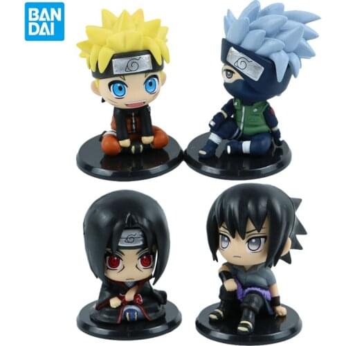 Naruto Action Anime Figure Toys For Child Sitting Naruto Kakashi Cute Doll Car Accessories Animation Kawaii Girl Christmas Gifts