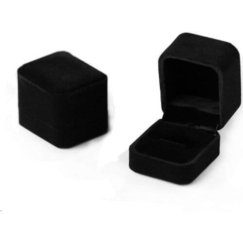 Velvet ring Box Gift Jewelry Box Couple Black Ring Box Earring Jewelry Elegant Case Gift Boxes 3.9 * 5.1 * 5.4cm(2.5 * 2 * 2.1in