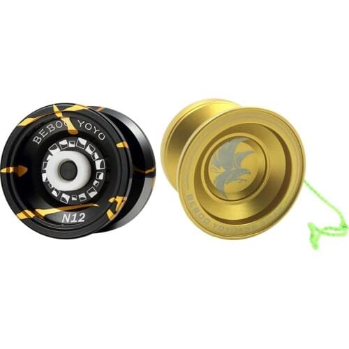 Bebooyoyo 2 Set Metal Yoyo Professional Yoyo Set Yo Yo + Glove Yo-Yo Metal Yoyo Classic Toys Gift Present - N12 & G6