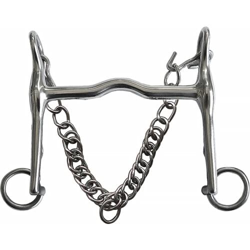 Free shipping stainless steel weymouth bit,low port mouth with hooks&curb chain .(SBT0800)