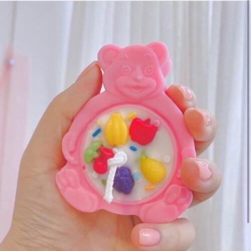 Concrete Cement Molds for Tea Light Holder Silicone Plaster Candle Holder Molds Cute Bear Storage Tray Molds Candle Making Mold