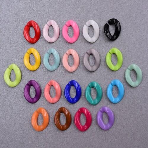 23*17mm 100pcs 25 Colors Acrylic Combination Split Connector DIY Chains For Jewelry Accessories Handmade Chain Making