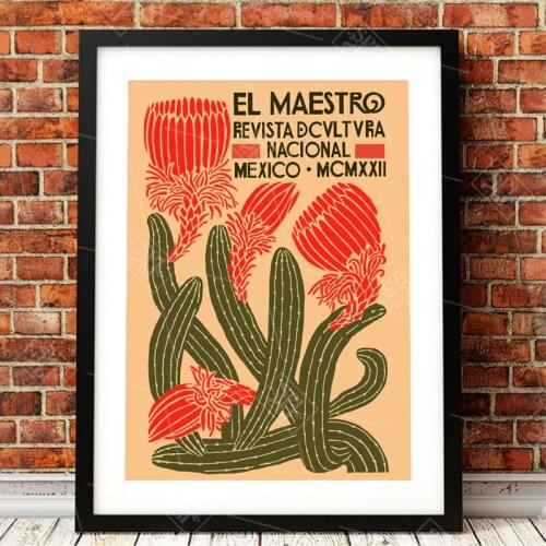 Hd Print El Maestro Vintage Canvas Art Painting Mexican Cactus Plant Wall Art Picture For Living Room Decoration Poster No Frame