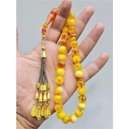 Islamic Tasbih Muslim Rosary Beads 33 Prayer Rosary For Men Bracelet For Men Accessory amber oltu amber stone Handmade Turkey