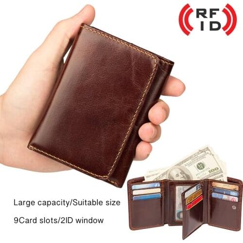 J.M.D RFID Card Case For Mens Genuine Leather Credit Card Holder Wallet Security Bifold R-8106Q