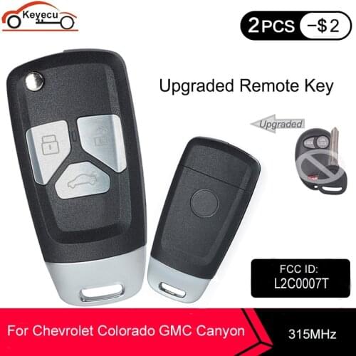KEYECU 315MHz ID46 Chip FCC ID:L2C0007T Upgraded Flip Remote Key Fob for Chevrolet Colorado Venture GMC Canyon Hummer H3 Pontiac