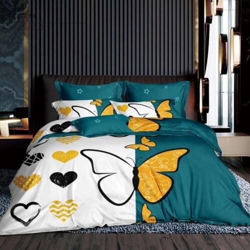 New European Couple lovers bedding set luxury 3D print double duvet cover set king size 100% Polyester bedroom set queen home