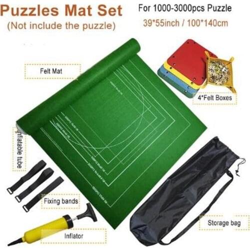 Puzzles Mat Jigsaw Roll Felt Mat Play mat Puzzles Blanket For Up to 3000 Pieces Puzzle Accessories Portable Travel Storage bag