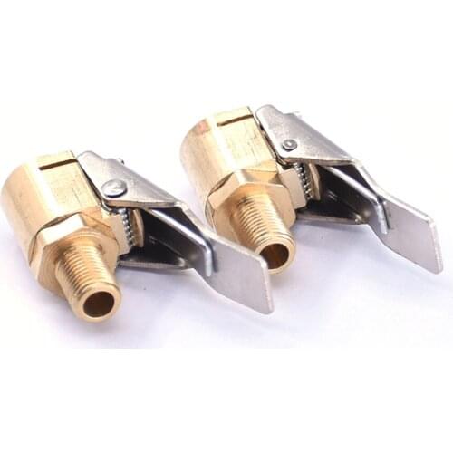 Car Auto Tyre Wheel Tire 8mm Brass Air Chuck Inflator Pump Valve Clip Clamp Connector Adapter Valve Connector Clip-on