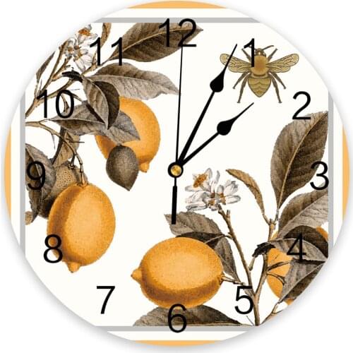 Lemon Bee Retro Wall Clock For Modern Home Decoration Teen Room Living Room Needle Hanging Watch Table Clock