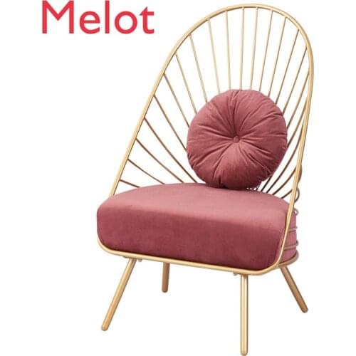 Fashion European Style Simple Living Room Metal Chair Modern Light Luxury Creative Small Garden Backrest Leisure Chair