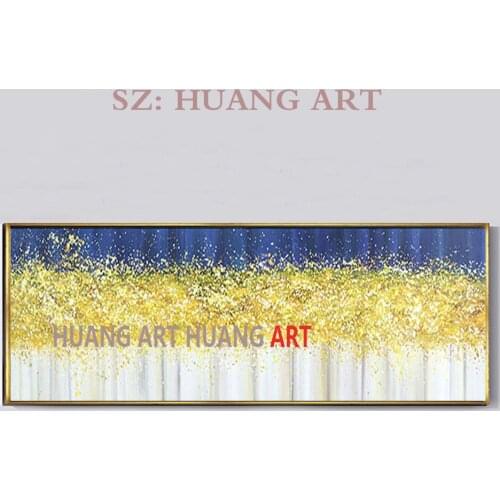 Frameless painting abstract oil paintings on canvas for handmade household illuminative yellow color wall art abstract modern ar