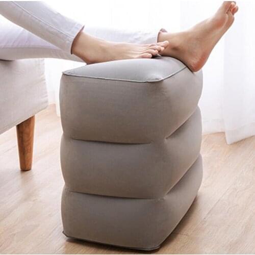 Portable Inflatable Pillow Foot Pad Airplane Car Bus Footrest stool Height Adjustable Kids Flight Sleeping Resting Travel Pillow