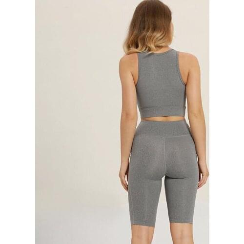 Wholesale Gym Tights For Women Compress Tank Top Breathable High Waist Leggings Sexy Fashion Summer Yoga Set