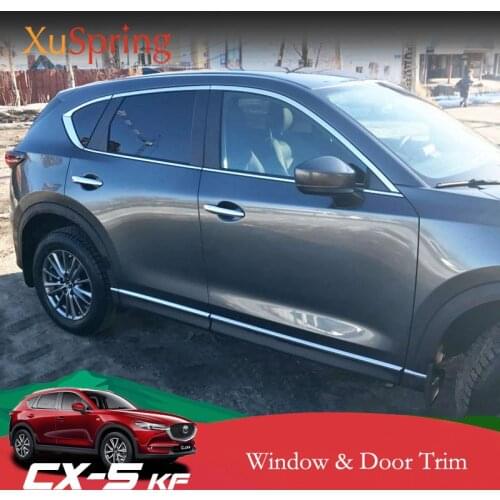 Car Windows Trim Chrome Strips Outer Decorative Garnish Cover Refit For Mazda CX-5 CX5 2017 2018 2019 KF Car accessories styling