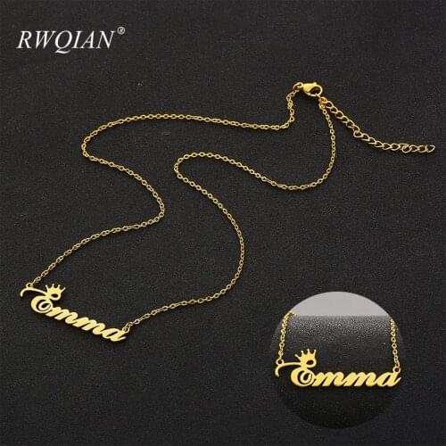 'Emma' Necklace Custom Name Necklace Personalized Stainless Steel Pendants Charm Necklaces For Women Charm Jewelry Mom Gifts